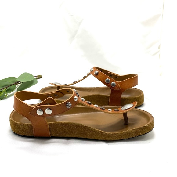 Isabel Marant Enore Flower Studded Sandals size 37.5 - Picture 4 of 13